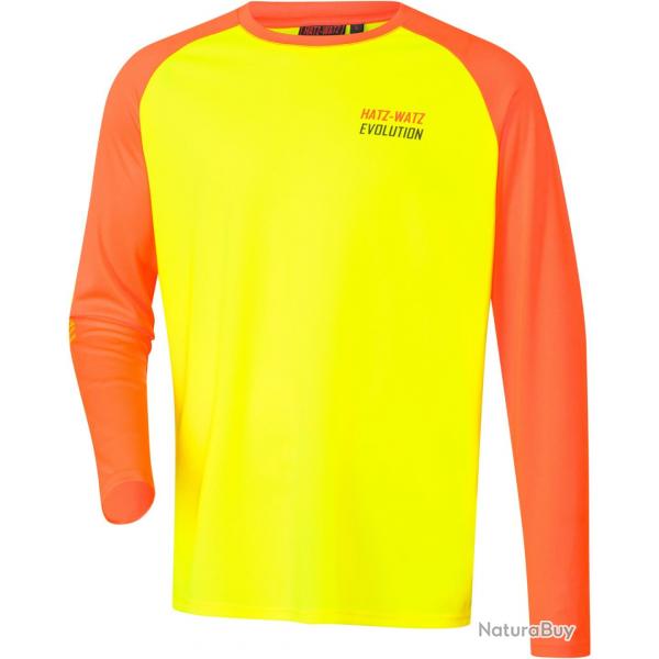 T-shirt  manches longues Hatz-Watz Evolution (Couleur: HiVis Orange/HiVis jaune, Taille: 3XL)