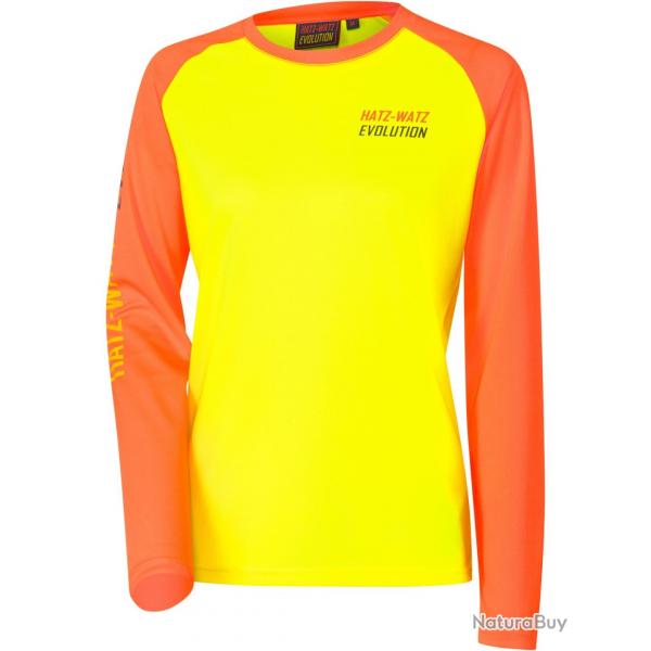 T-shirt  manches longues femme Hatz-Watz Evolution (Couleur: HiVis Orange/HiVis Gelb, Taille: M)