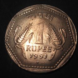 Inde  piece de 1rupee 1991 ttb+