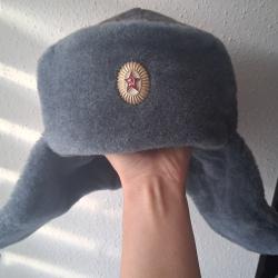 CHAPKA-OUCHANKA CHAPEAU MILITAIRE TAILLE 58 SOLDAT ARMÉE DE TERRE NOS URSS 1986