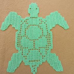 Napperon Tortue Marine . D&eacute;coration Textile marine.