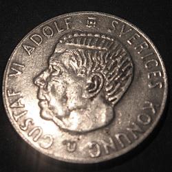 Suede, piece de 1 krona 1973  diametre 24,5 mm ttb gustaf VI adolf