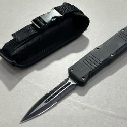 Couteau automatique OTF double tranchant avec double scie enchère