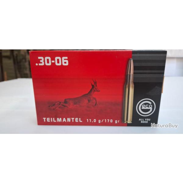 Cartouches balles 30-06 GECO softpoint  11 g. / 170 gr