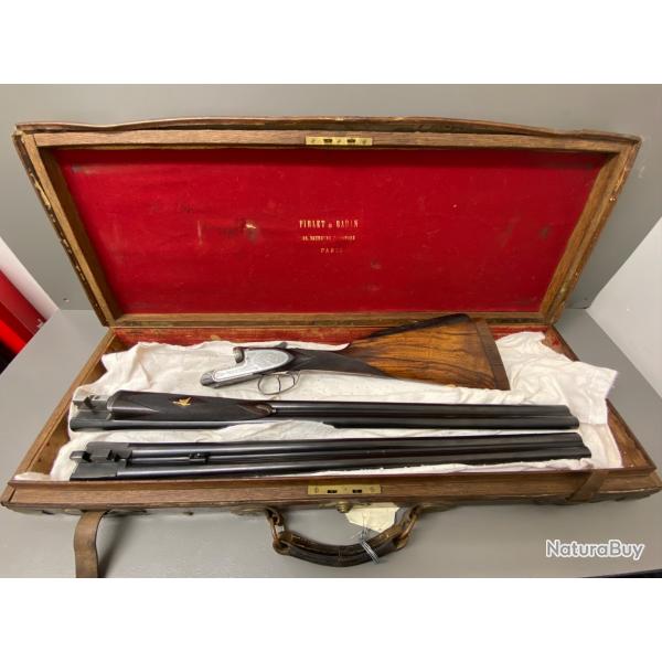 Fusil a platine avec 2 canons et sa mallette du Tir au Pigeon Vivant d'Arcachon