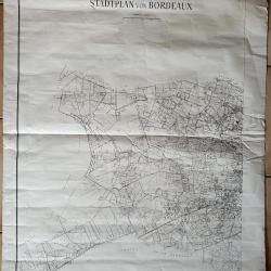 Carte double face Allemande Bordeaux M&eacute;rignac / Prades 1940 WW2