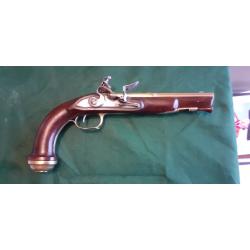 Grand pistolet d'officier de marine à silex signé Louis Thomas époque Premier Empire - Restauration