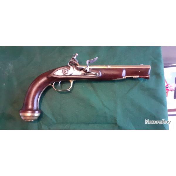 Grand pistolet d'officier de marine  silex sign Louis Thomas poque Premier Empire - Restauration