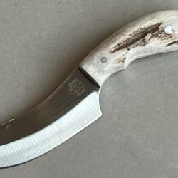 Couteau de dépèce forgé LLF manche bois de cerf série chasse enchère