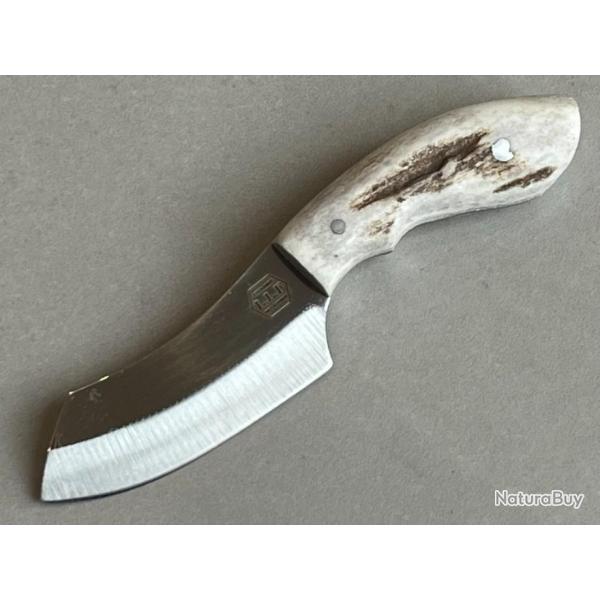 Couteau de dpce forg LLF manche bois de cerf srie chasse enchre