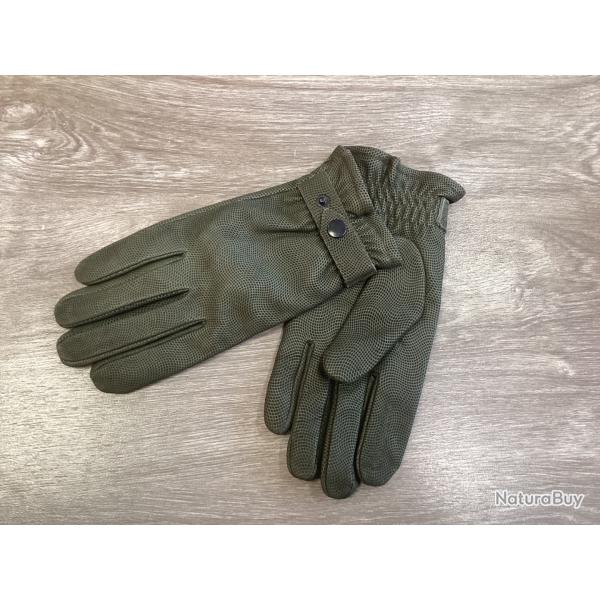 Gant en peau de veau coloris vert