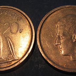 Belgique , piece de 20 francs de 1980 ttb