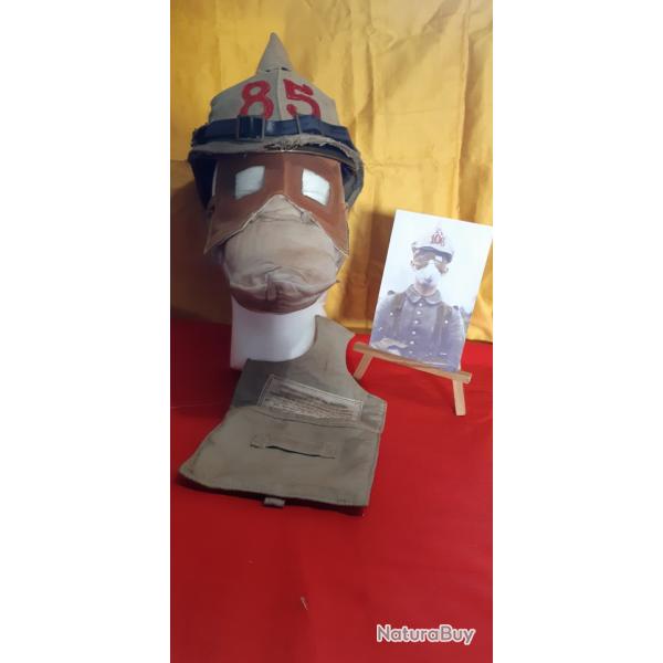 ATHEMSCHTZER 1915 avec Lunettes toiles traite, pochette de transport avec son tiqu.Tissu Repro.