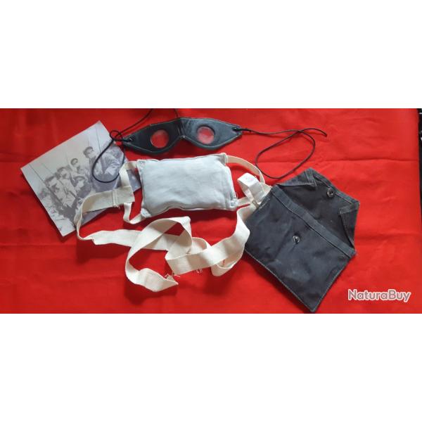 COMPRESSE Mle C1 1915 avec lunettes Cuir et sachet de transport impermabilis