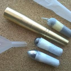 1 Mandrin laiton massif cal 44 balle ronde papillote 3 solutions + cadeau 1 mini entonnoir