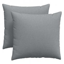Coussins canapé tissu gris clair 45x45 cm avec housses amovibles