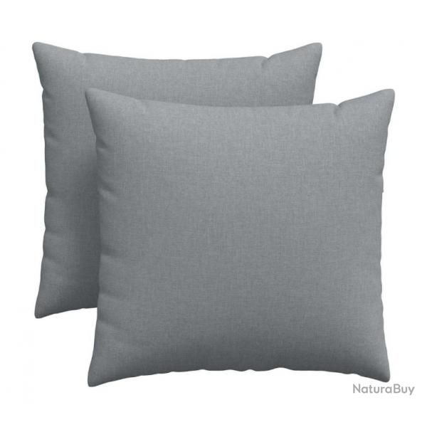 Coussins canap tissu gris clair 45x45 cm avec housses amovibles