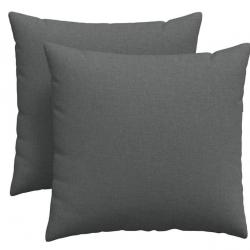 Coussins canapé tissu gris foncé 45x45 cm avec housses amovibles