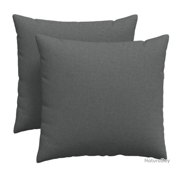 Coussins canap tissu gris fonc 45x45 cm avec housses amovibles