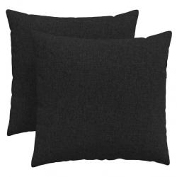 Coussins canapé tissu noir 45x45 cm avec housses amovibles