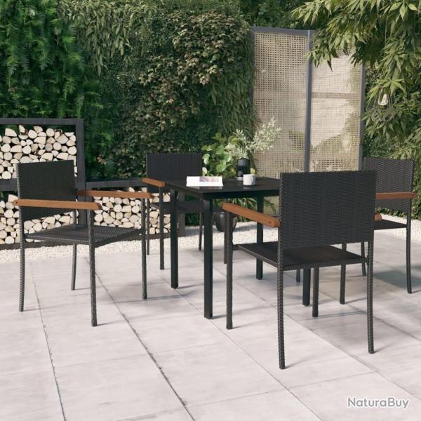 Ensemble  manger de jardin 5 pcs Noir