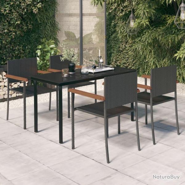 Ensemble  manger de jardin 5 pcs Noir
