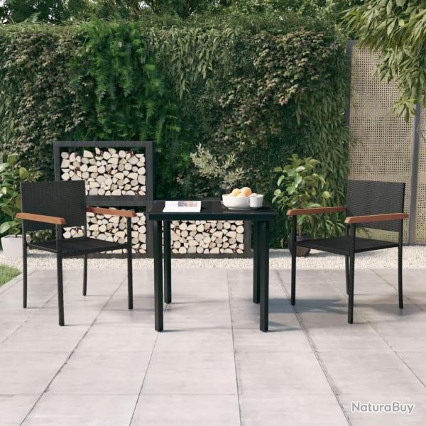 Ensemble  manger de jardin 3 pcs Noir
