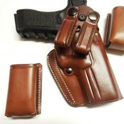 ETUI CUIR port INSIDE Pour Glock, 1911 et autres (Fabrication Artisanale Française)