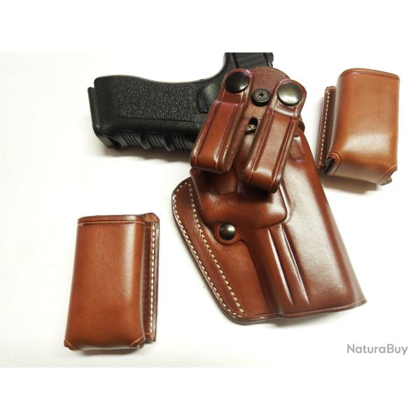 ETUI CUIR port INSIDE Pour Glock, 1911 et autres (Fabrication Artisanale Franaise)