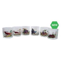 Lot de 6 verres à whisky motifs gibier chasse