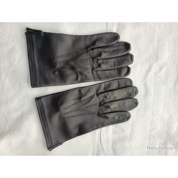 belle paire de gants militaires neufs en cuir noir taille 8,5