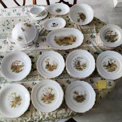 Vaisselle chasse porcelaine