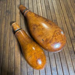 2 BELLES POIRES A POUDRE EN COLOQUINTE VERS 1800