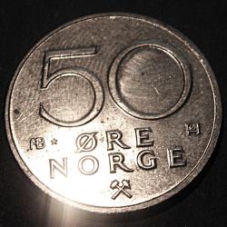 Norvege, piece de 50 ore 1980 ttb+