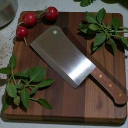 PRADEL EXCELLENCE THIERS COUPERET  FEUILLE LAME DROITE 22 CM MANCHE BOIS POID 800G