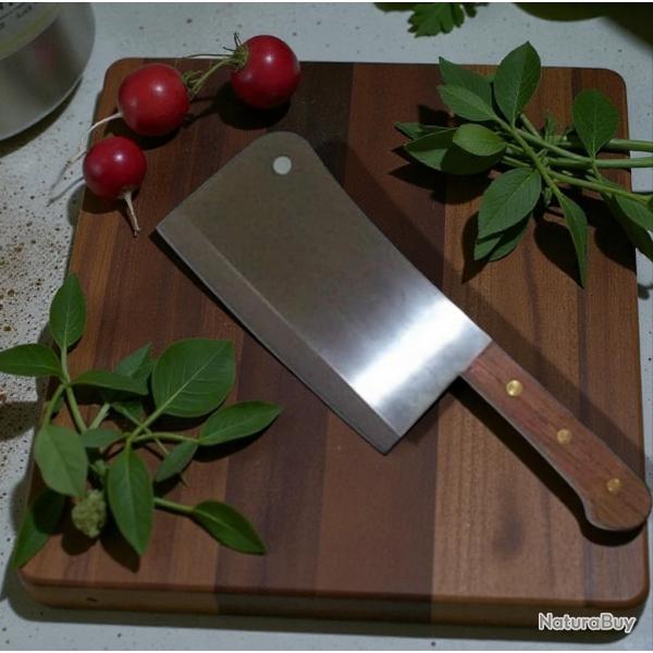 PRADEL EXCELLENCE THIERS COUPERET  FEUILLE LAME DROITE 22 CM MANCHE BOIS POID 800G