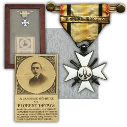 ABL : RARE CADRE BELGE / CROIX CIVIQUE NOMINATIVE : FLORENT DEFAYS 1914-18 ORIGINAL