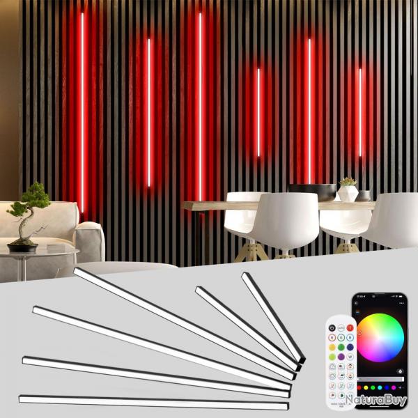 Lampe x6 RVB Noire Encastr LED Noire Panneau LED WiFi Compatible avec Alexa et Smart APP, Bande Aut