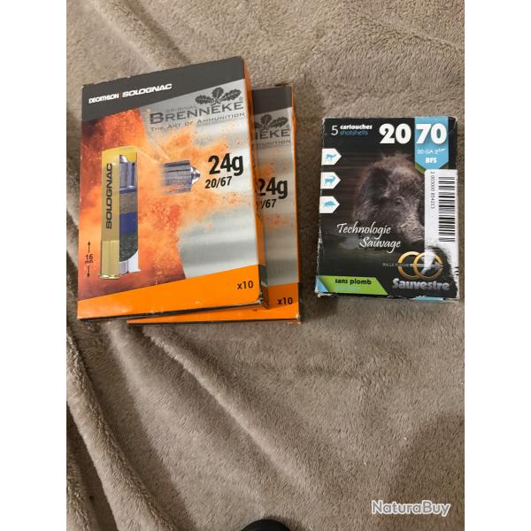 Cartouche  balle calibre 20