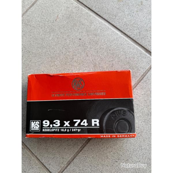 Munitions RWS 9,3 x 74 R rws ks / 16 g /247 gr / 16 balles