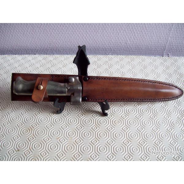 militaria ww1 francais poignard de tranche 14/18 ersatz fait  baionnette1886 cass poilu