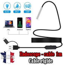 Endoscope diam&egrave;tre 3,9mm &eacute;clairage int&eacute;gr&eacute; c&acirc;ble rigide - 1m - Stock France