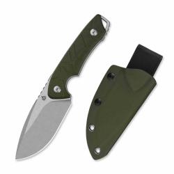 Couteau QSP Tiny Tot OD Green Lame Acier 10Cr15MoV Drop Point Manche G10 Étui Kydex QS169B1