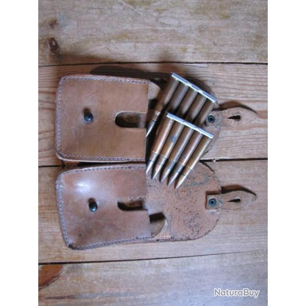 Cartouchire + 2 clips de cartouches 7.5x54 MAS neutralises (a2)