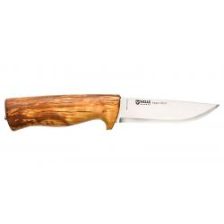 Couteau droit HELLE eggen manche en bouleau lame 101mm + étui en cuir