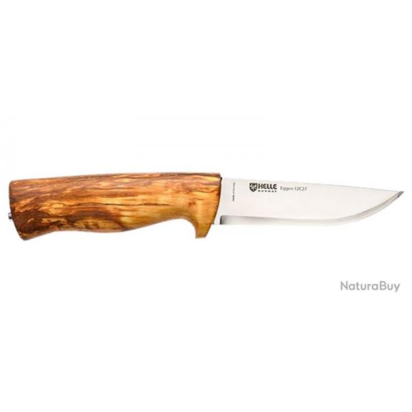 Couteau droit HELLE eggen manche en bouleau lame 101mm + tui en cuir