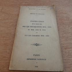 Manuel Instruction sur le Mousquetons Modele 1892 1916 et Carabine 1890