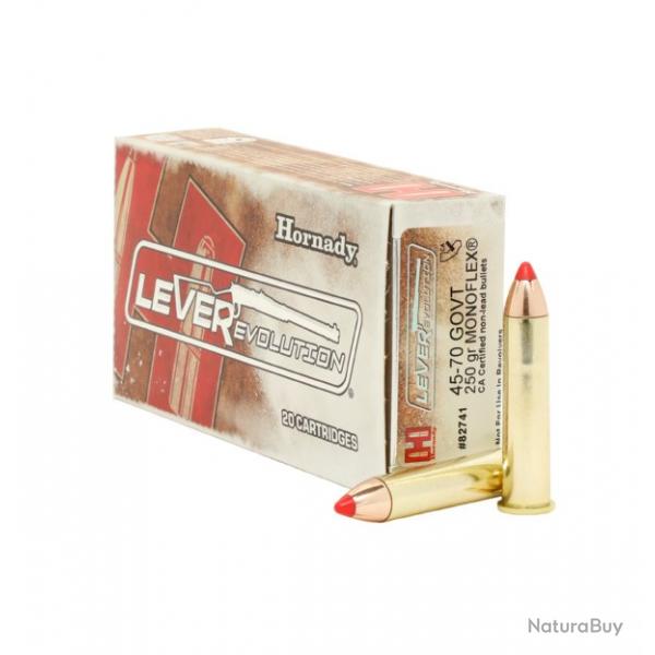 HORNADY 45-70GOVT 250GRS MONOFLEX flex tip lever evolution cartouches munitions bte20