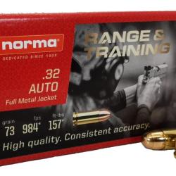 CARTOUCHES NORMA CAL : 32ACP (7,65MM) 73GR