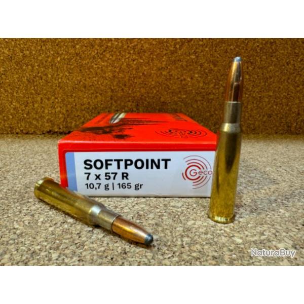 BOITE DE 40CARTOUCHES GECO 7X57 R DEMI BLINDEE 10.7GR